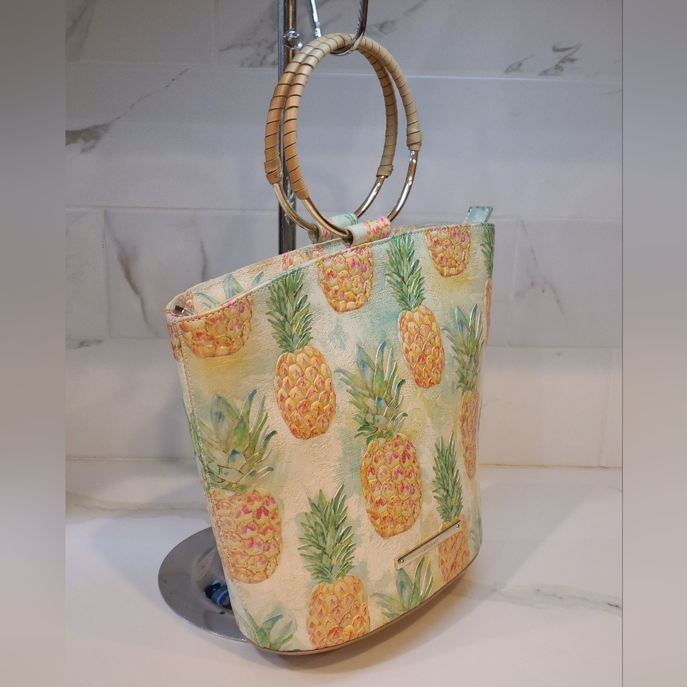 Brahmin Bowie Mod in Multi Pompano Pineapple Satchel Shoulder bag Pristine - Picture 10 of 10